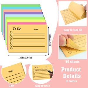 9 Pack To Do List Sticky Notes Colorful Sticky Notes