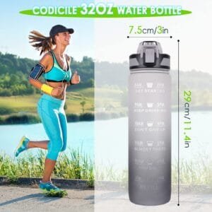 CodiCile Sports Water Bottle 1L, Leak Proof